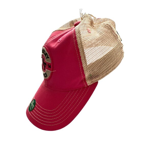 NWT Wrigley Field Pink Tan Token Trucker Legacy Ball Cap Adjustable One Size - Picture 2 of 6